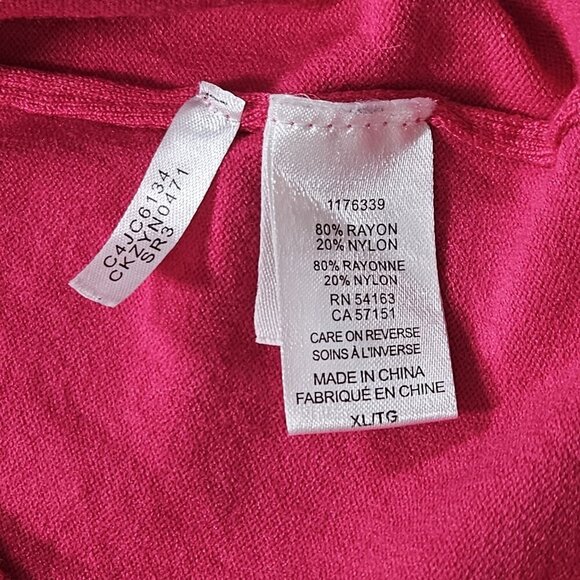Calvin Klein Cardigan Women XL Pink LS Knit Unlined Stretch Branded Buttons Boho - Picture 13 of 15